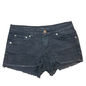 EMPYRE Black Denim Cutoff Frayed Hem Mini Shorts Size 3 Beachwear Party Booty